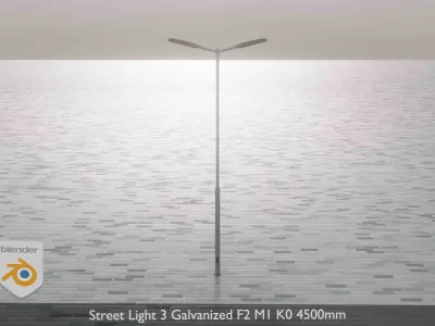 Street Light 3 Galvanized F2 M1 K0 4500mm Low-poly 3D model