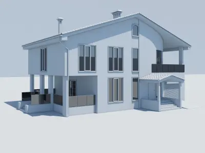  Cottage Houses  Collection  Low-poly 3D model