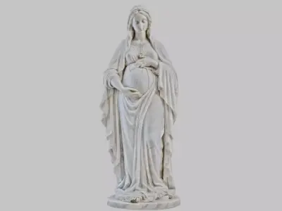 Renaissance Marble Goddess Staure Maria Virgin Mary Low-poly 3D model