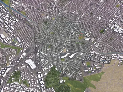 Culver City - 3D City Model Low-poly 3D model