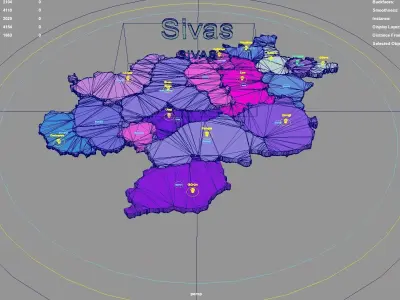 Sivas  Central Anatolia Region  Turkey map region geography 3D model