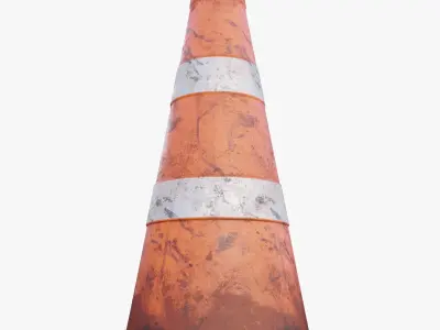3D Traffic Cones Dirty PBR Low-poly 3D model