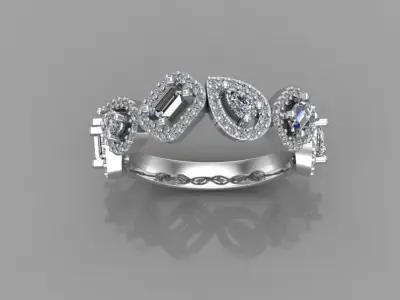 FANCY STONE RING 3D print model