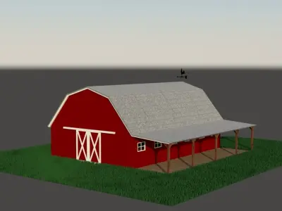 American style barn 3D model