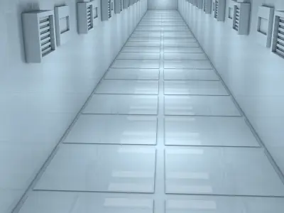 Sci Fi Corridor Low-poly 3D model 7