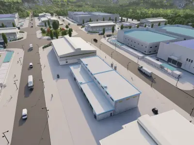 Industrial Factory-Factory building  3D model