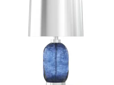 Blue and Metal Table Lamp 3D Model 3D model