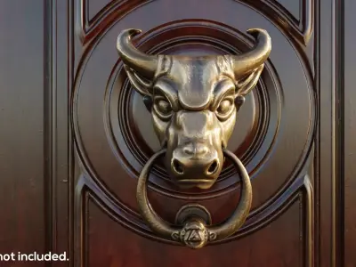 Bull Head Door Knocker Low Poly Ready For Game Low-poly 3D model