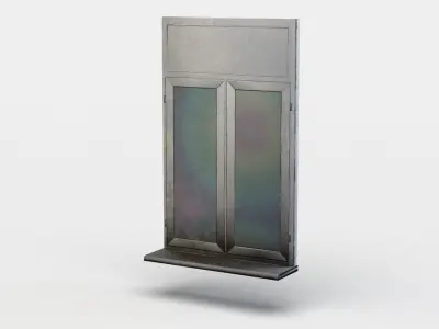 Window tv stand in stainless steel Low-poly 3D model