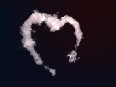 VDB Heart Shaped Cloud Trail Animated 01 3D model