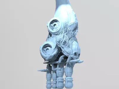 Moon base Dark scull sword  3D model