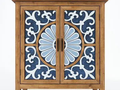 wood decorative display cabinet 3D model