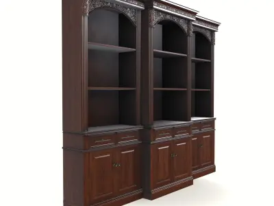 bookcase vintage mahogany Low-poly 3D model