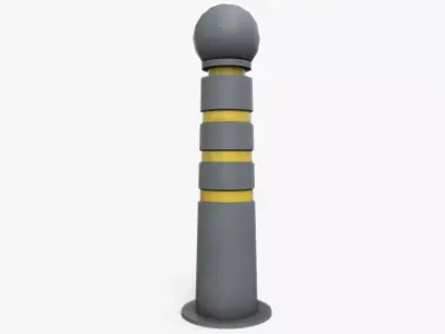Bollard Low Poly light pole Low-poly 3D model