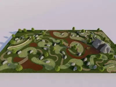 public park-Private Park Landscape 3D model