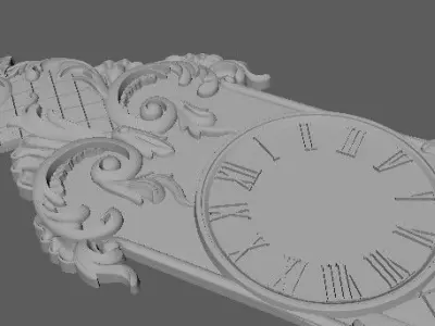 carved wall clock 3D model