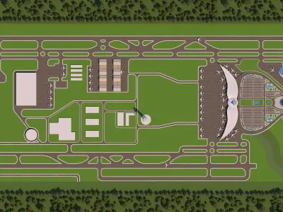 2 Full Airport Architecture Project - 2Ds Drawing - 3Ds Files 3D Model Pack