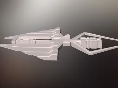 Sci-Fi War Spaceship Low-poly 3D model