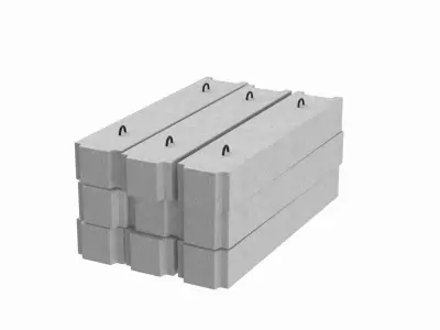 Stacked Concrete Blocks 3D model