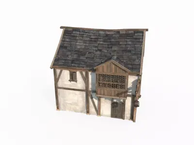 Medieval architectural houses 3D model
