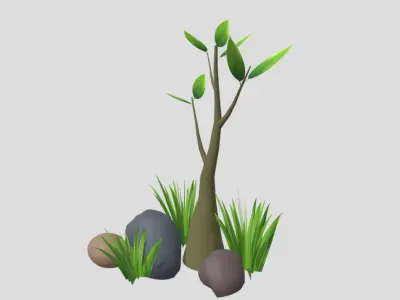 stylized Tree for game evironment 3d Model Low-poly 3D model