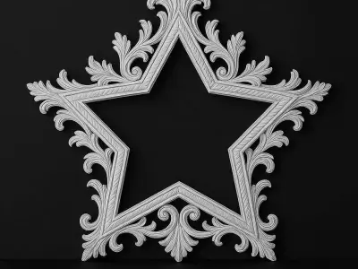 Ornate Star Picture Frame 3D print model