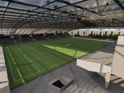 Football Stadium-American football 3D model