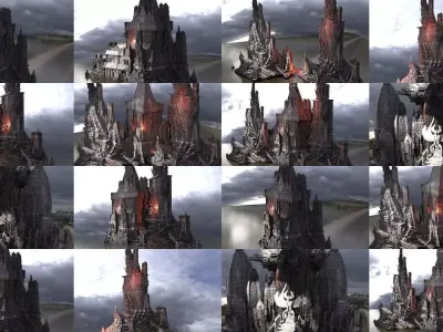 Evil wizard Tower collection 1 3D Model Pack