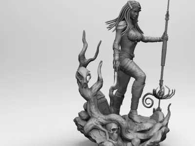 Predator Girl 3D print model