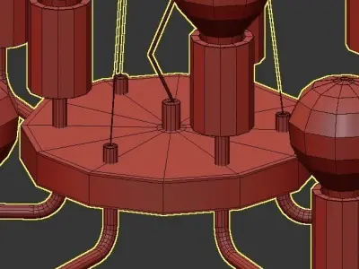 Loft Industrial Glossy Gold 3D model