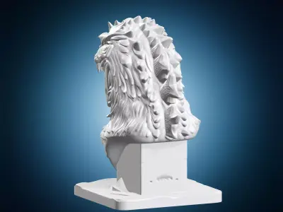 Godzilla Kaiju Head Statue 3D print model