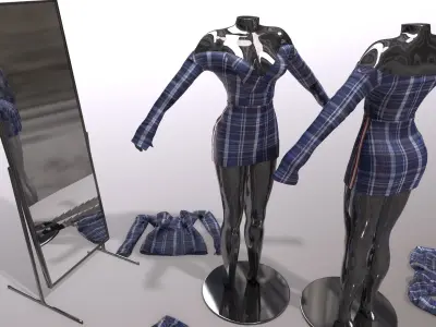 Female Clothing Low-poly 3D model