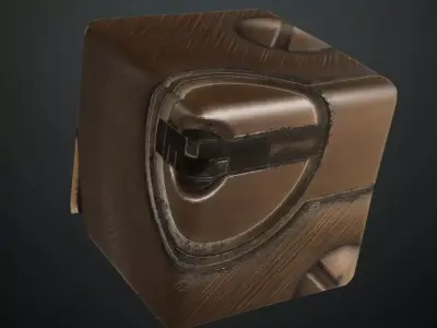 Industrial Riveted Metal Keyhole PBR Seamless Texture