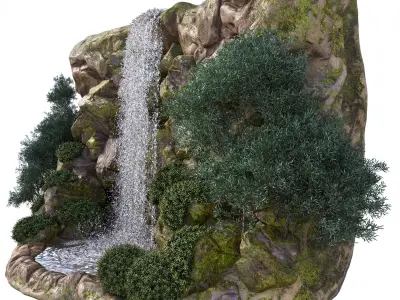 Natural waterfall  3D model