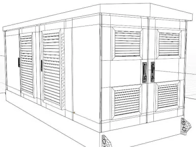 Urban Transformer Enclosure Low-poly 3D model