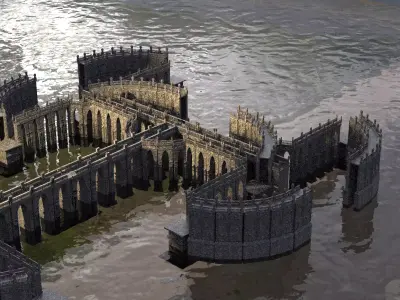 Scifi City bridge Kitbash 3D model