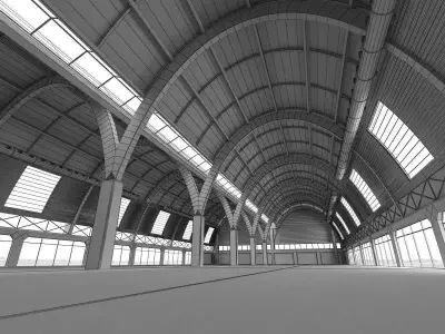 Empty Spacious Garage 3D model