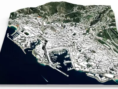 Cityscape Monaco France  3D model