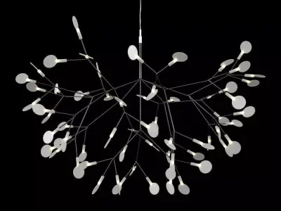 Heracleum chandelier with branches hanging from it 3D model