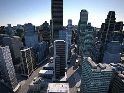 LowPoly City Textured Low-poly 3D model