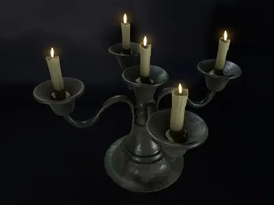 Candle Stand 01 Low-poly 3D model