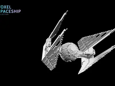 3D model VOXEL SPACESHIP Collection 6 3D model