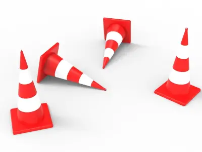 TRAFFIC CONE Low-poly 3D model 25