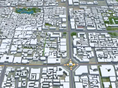 Xi An Shaanxi China 80km AI Low-poly 3D model