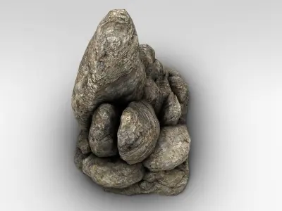 Detailed rock formation Low-poly 3D model