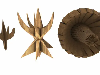 Heneturianer Spacestations Low-poly 3D model