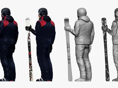 001201 smiling skiman skies in hand 3dp 3D print model