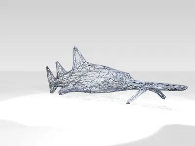 Sawshark Wireframe 3D model