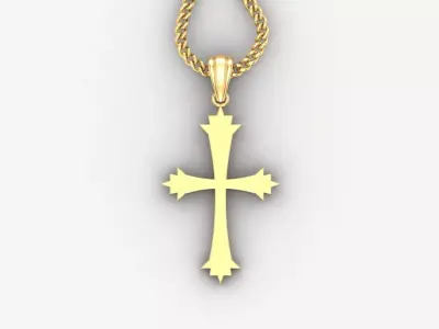 Light Gold 18K Cross Pendant 1CP021 3D print model
