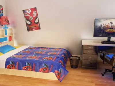 Kids Bedroom and Gamer Room Low-poly 3D model